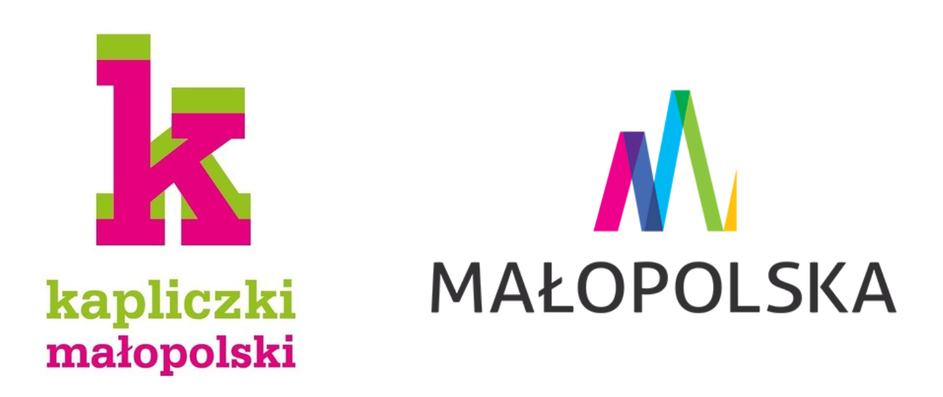 Logo programu "kapliczki małopolski" oraz Małopolski na białym tle