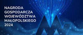 Na rozgwieżdżonym tle logo Województwa Małopolskiego oraz informacja o ogłoszonym naborze do XV edycji Nagrody Gospodarczej Województwa Małopolskiego 