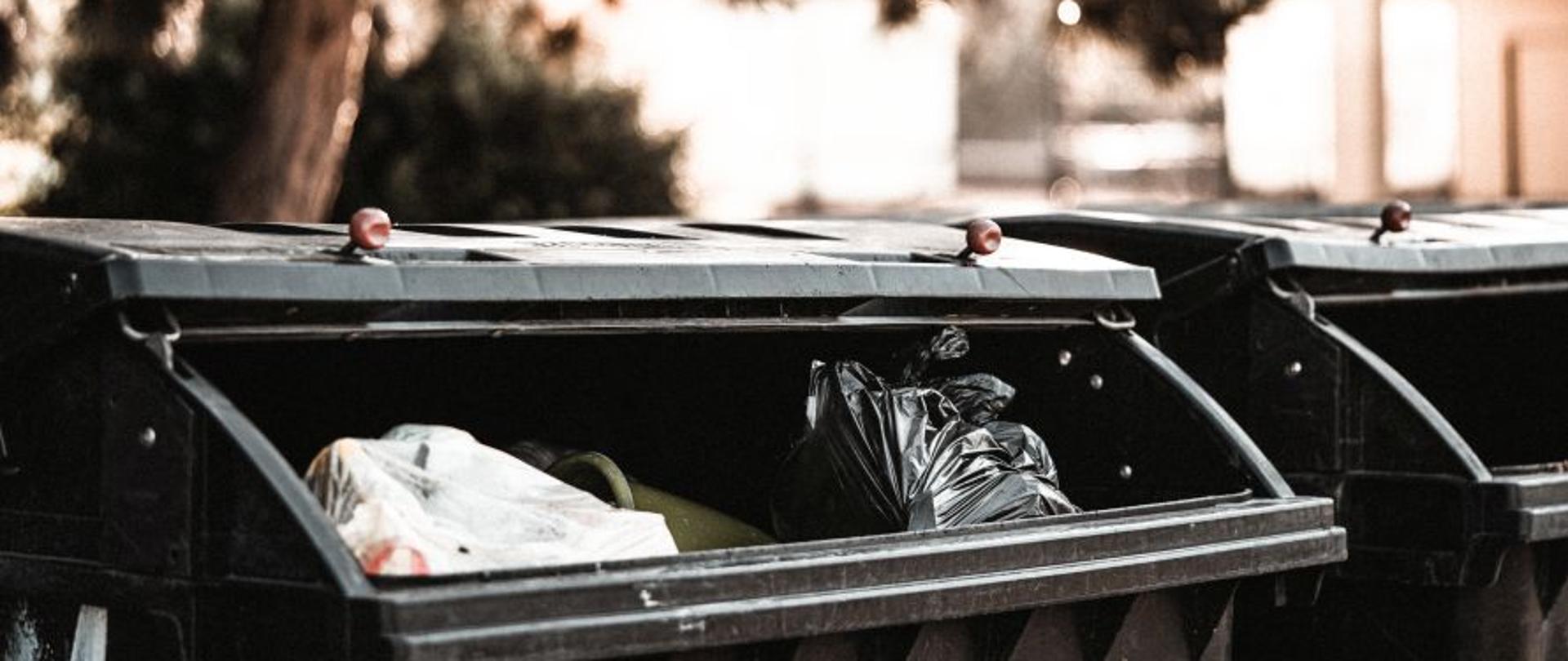 zdjęcie przedstawia pojemniki na odpady komunalne