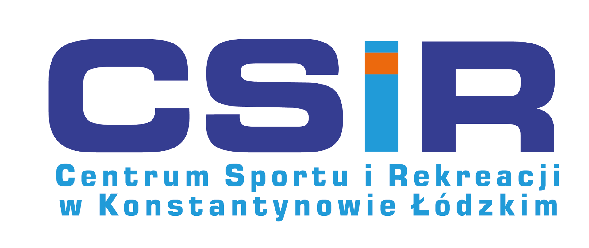 Zdjęcie przedstawia logo Centrum Sportu i Rekreacji w Konstantynowie Łódzkim. Na górze znajduje się grafika płynącej osoby, a poniżej jest napis: "CSiR Centrum Sportu i Rekreacji w Konstantynowie Łódzkim".