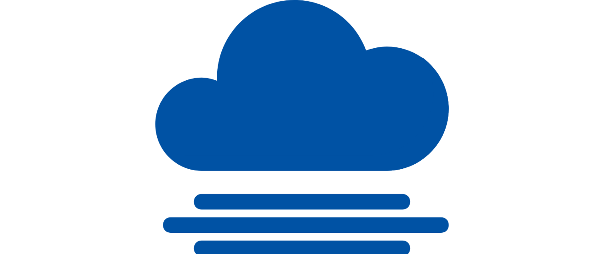 Niebieska ikona symbolizująca chmurę wraz z mgłą