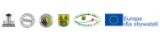 Logotypy dla projektu Bieżeństwo - logo 6 partnerów projektu - Uniwersytetu III Wieku, Stowarzyszenia Pocztówka, Białowieskiego Parku Narodowego, Powiatu Hajnowskiego, Stowarzyszenia Przyjaciele Hajnówki, Europa dla Obywateli