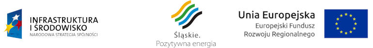Logotypy Infrastruktura i Środowisko Narodowa Strategia Spójności, Śląskie. Pozytywna Energia, Unia Europejska Europejski Fundusz Rozwoju Regionalnego