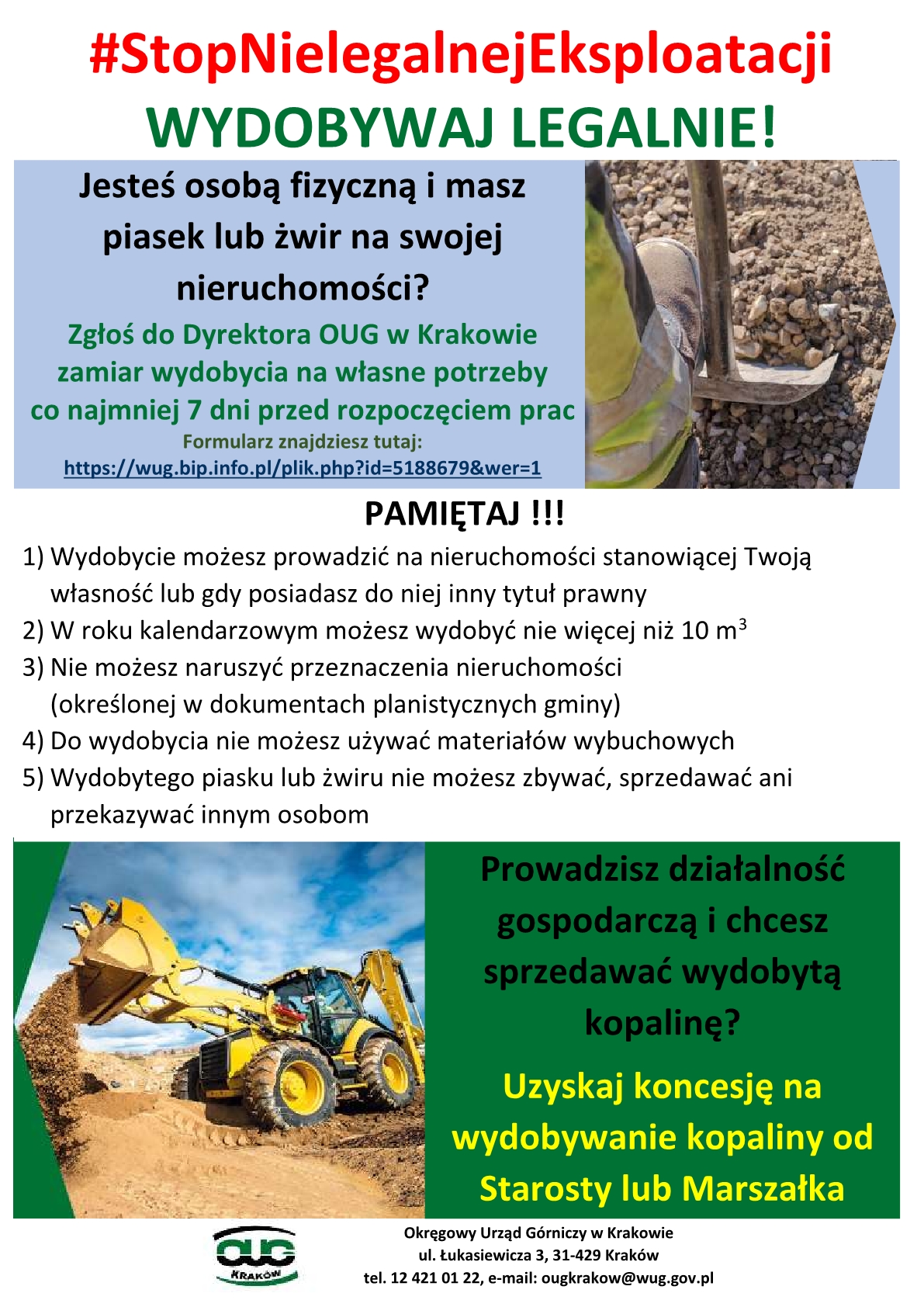 Plakat Stop Nielegalnej Eksploatacji