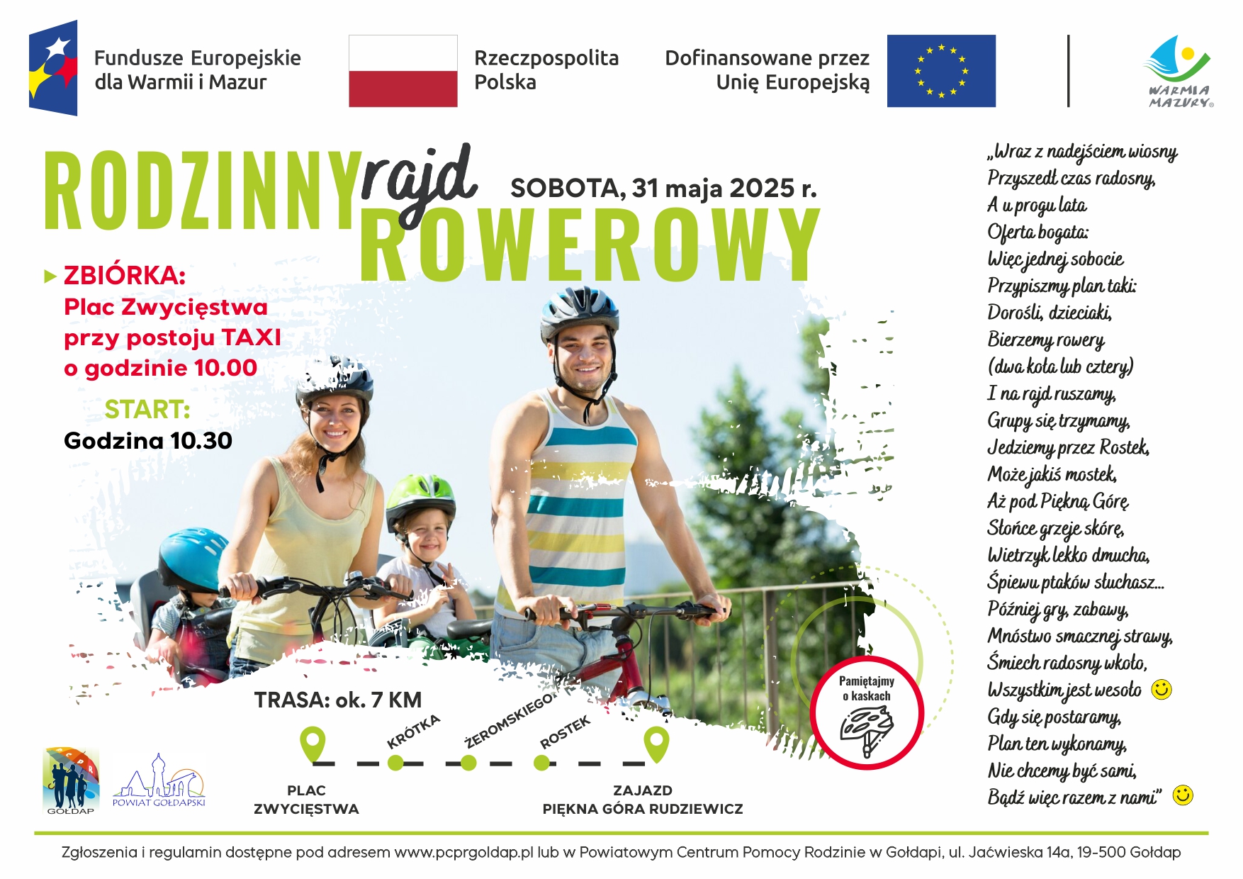 Plakat Rodziny Rajd Rowerowy