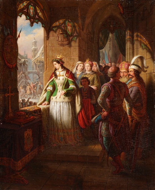 Obraz Królowej Jadwigi wraz z jej dworem
