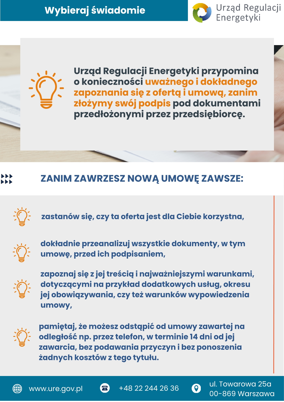 Broszura informacyjna URE - Rachunki za prąd