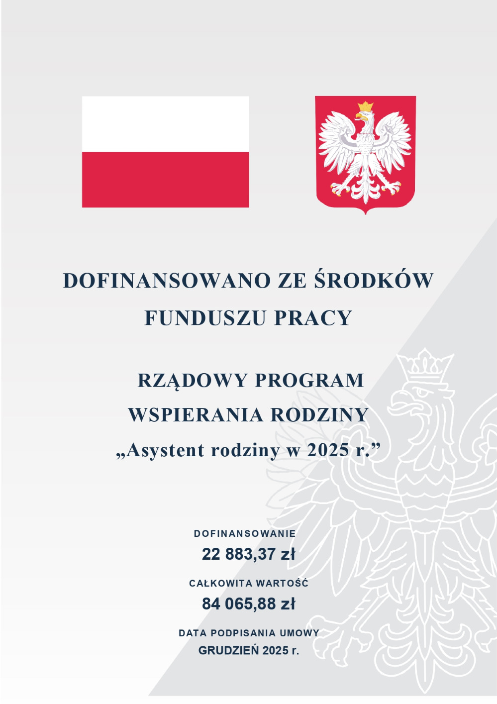 Plakat informacyjny Asystent Rodziny