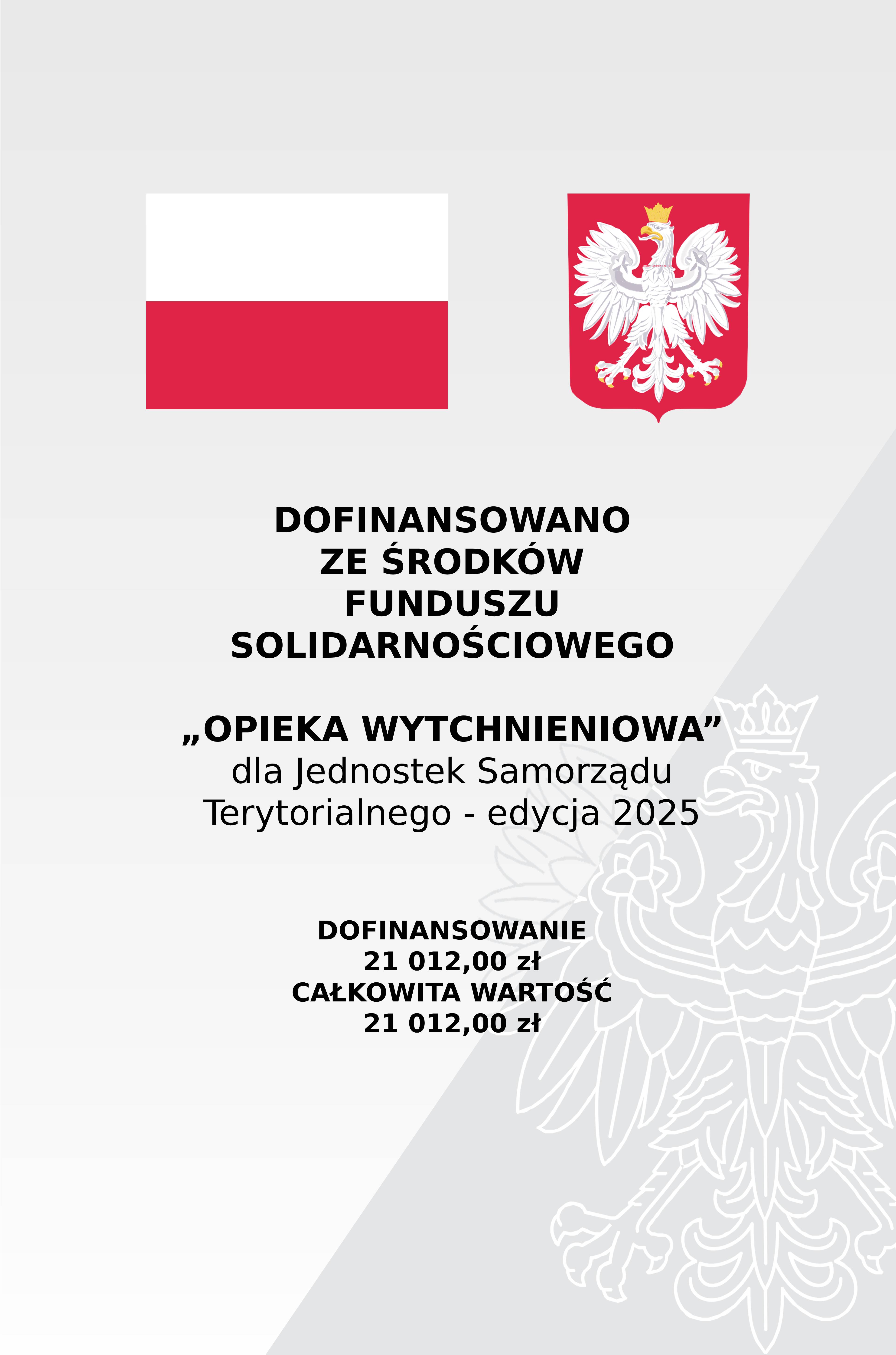 Plakat infirmujący o dofinansowaniu programu "Opieka wytchnieniowa"