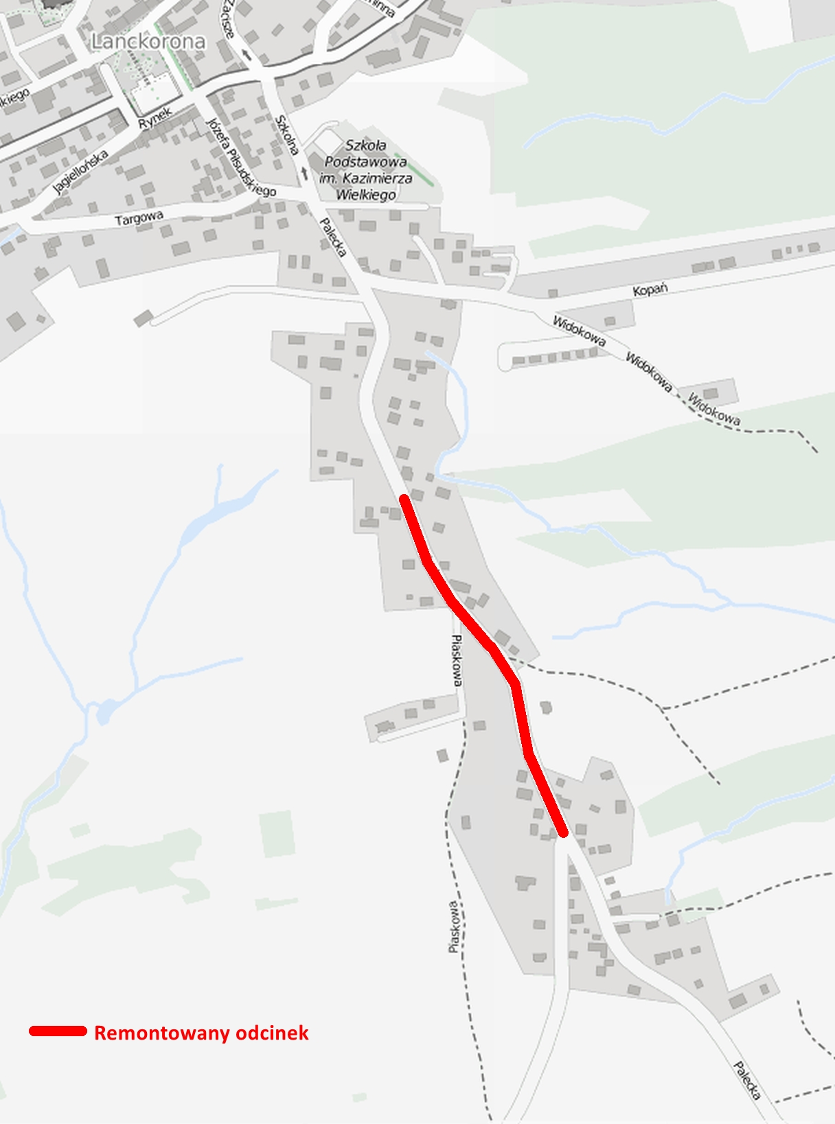 Mapka remont ulicy Paleckiej