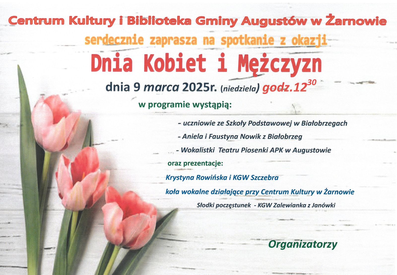 Zaproszenie na dzień kobiet i mężczyzn
