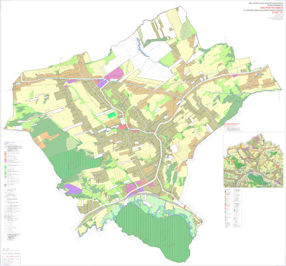 Rysunek planu zagospodarowania przestrzennego wsi Przytkowice