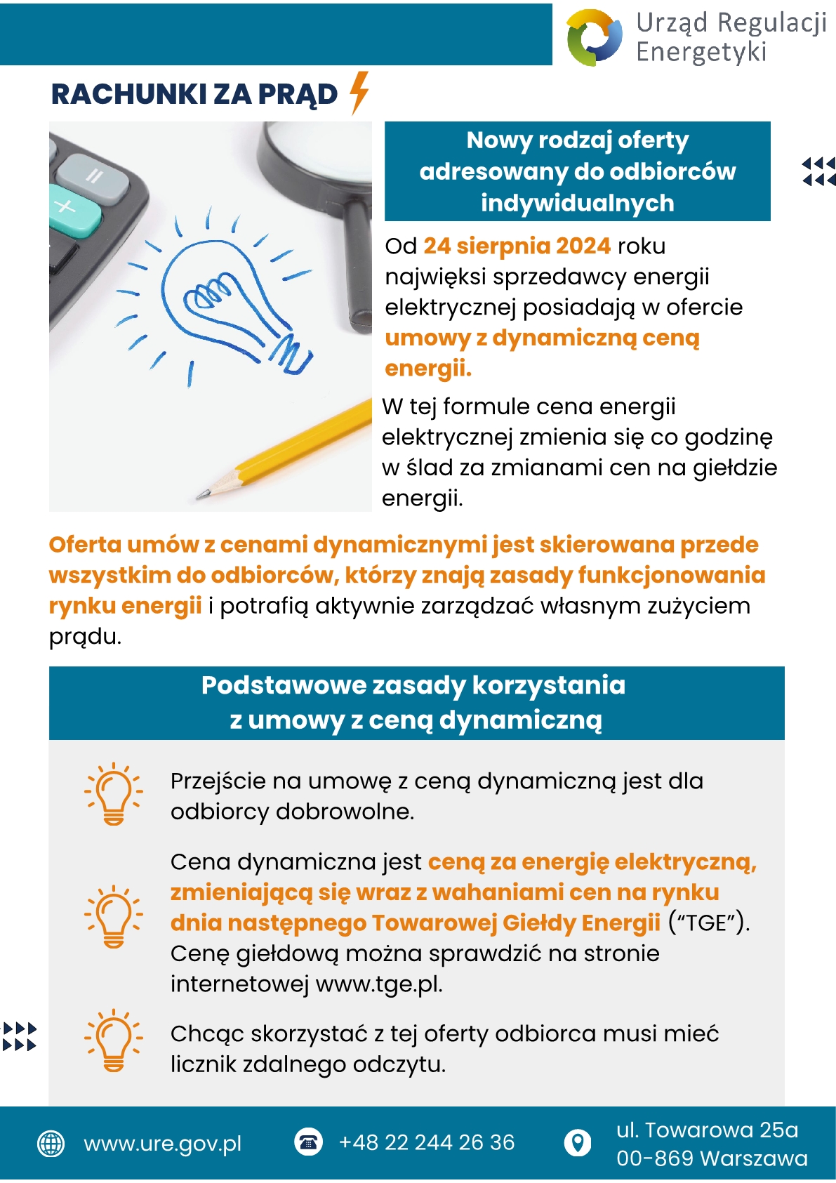 Broszura informacyjna URE - Rachunki za prąd