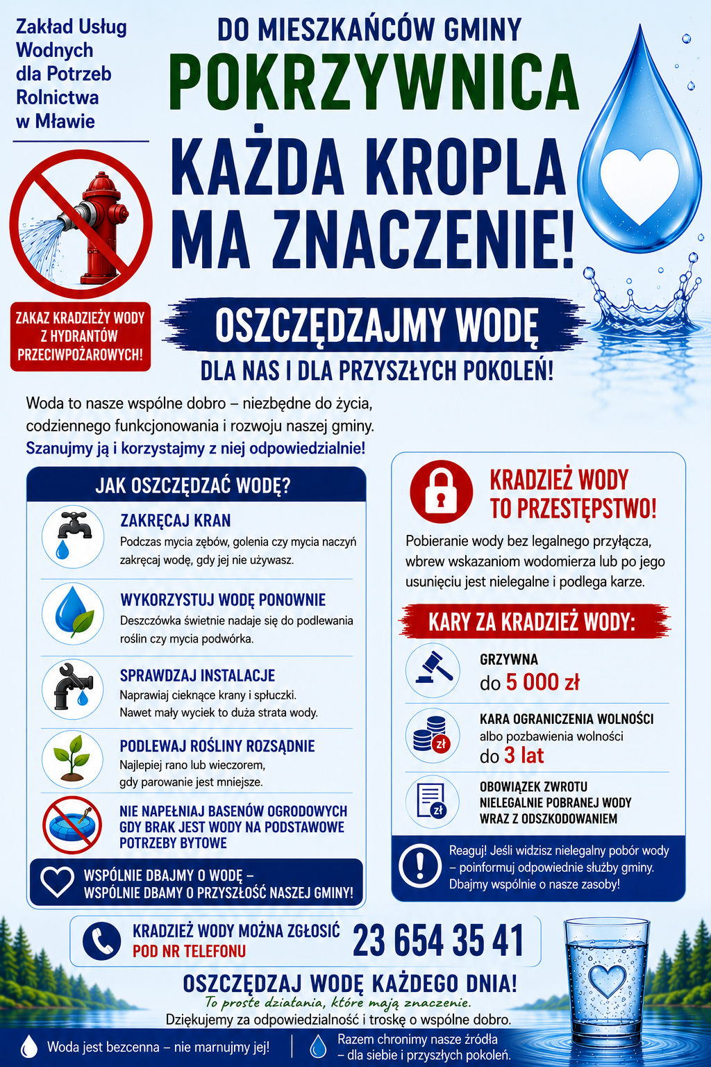 INFORMACJA O OSZCZĘDZANIU WODY
