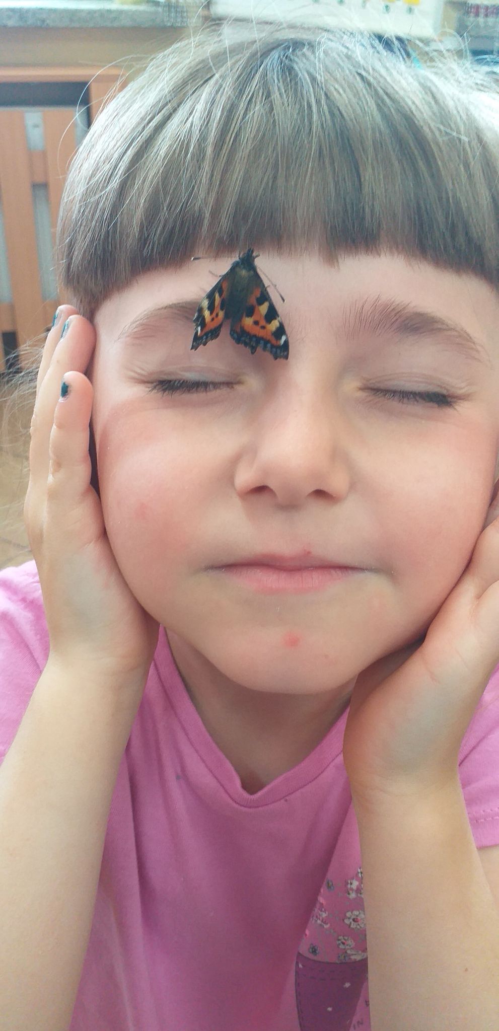 Dziewczynka z motylem na czole