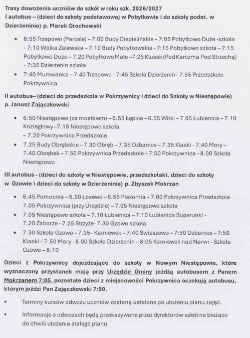 Trasy dowożenia uczników