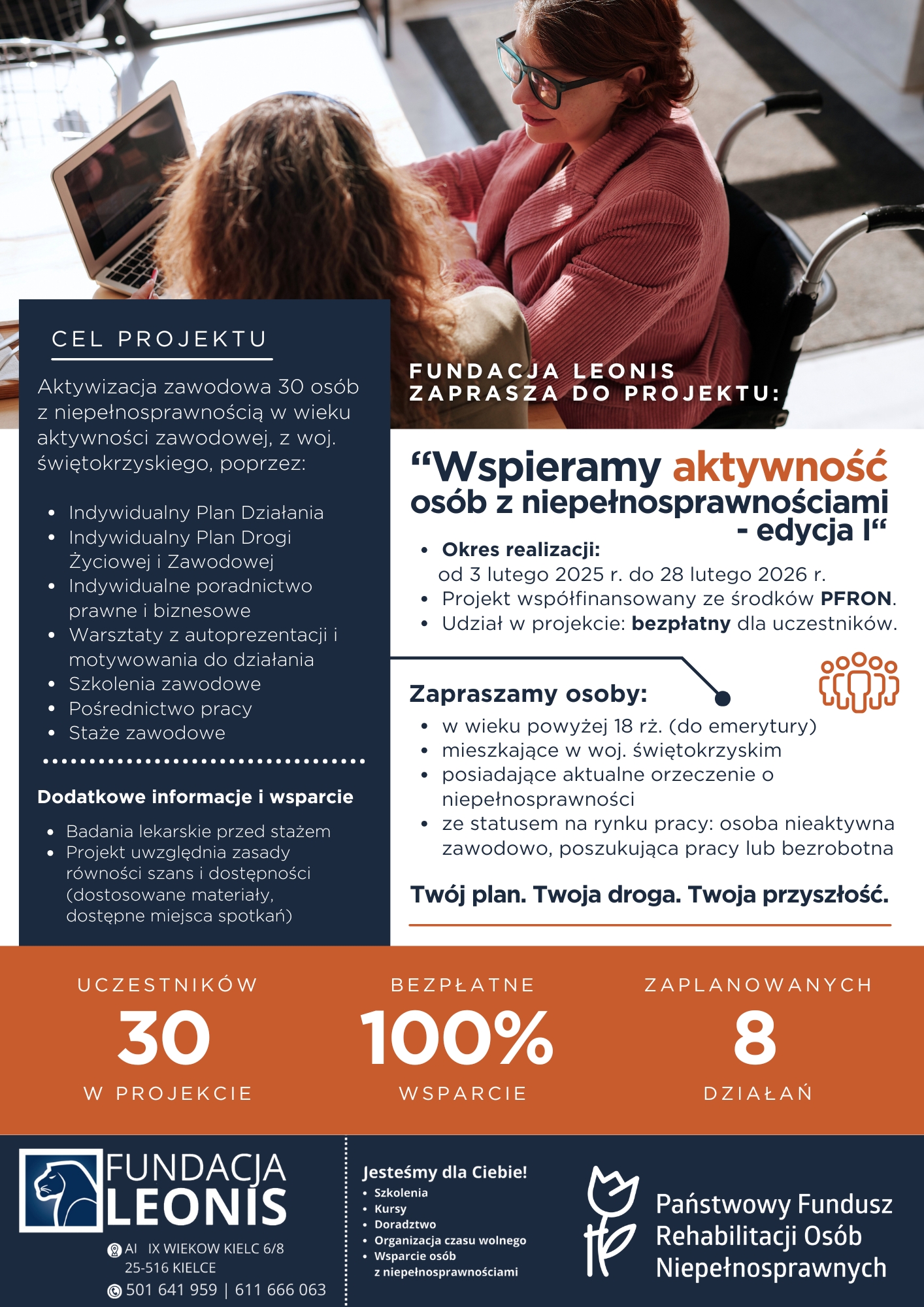Plakat - Wspieramy aktywność osób z niepełnosprawnościami - edycja I