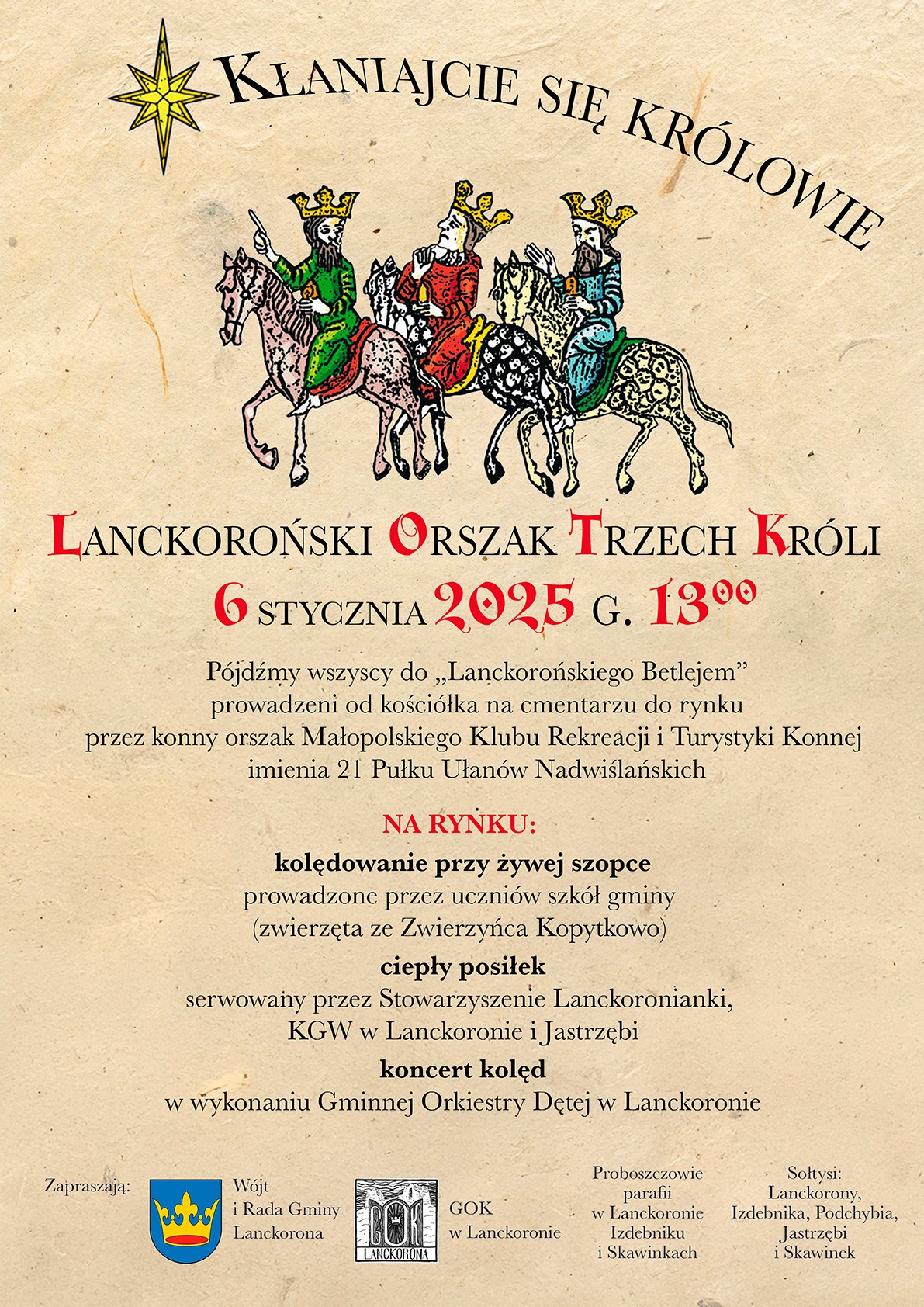 Zaproszenie na Orszak Trzech Króli w Lanckoronie