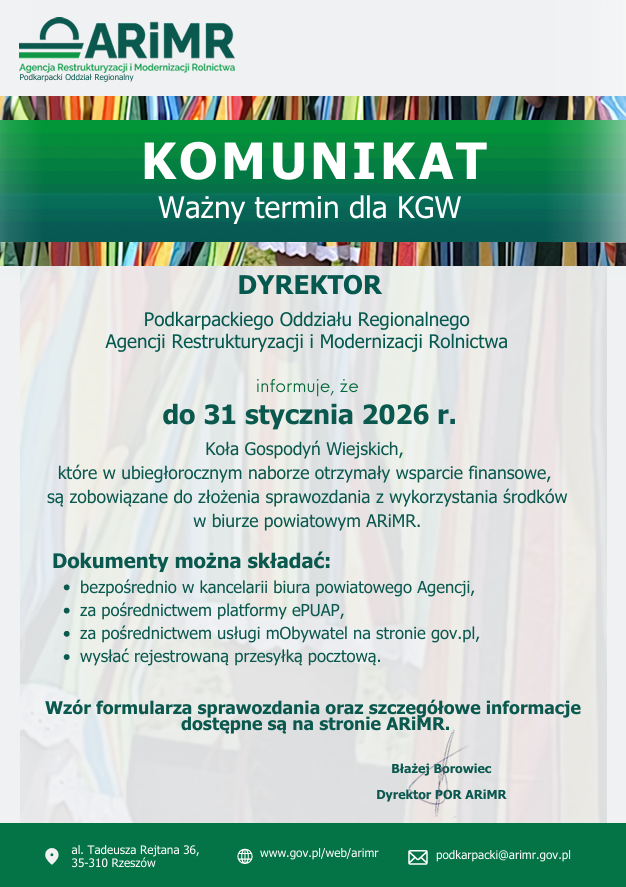 Kampania informacyjna skierowana do Kół Gospodyń Wiejskich