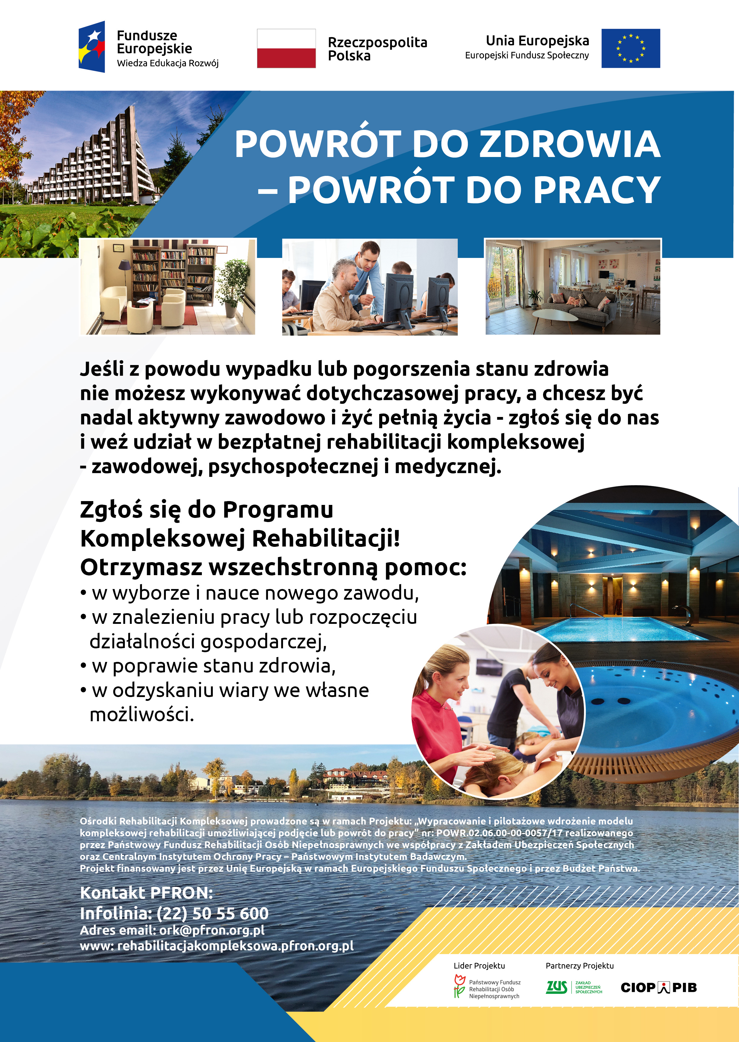 Plakat informacyjny PFRON dotyczący rekrutacji do projektu