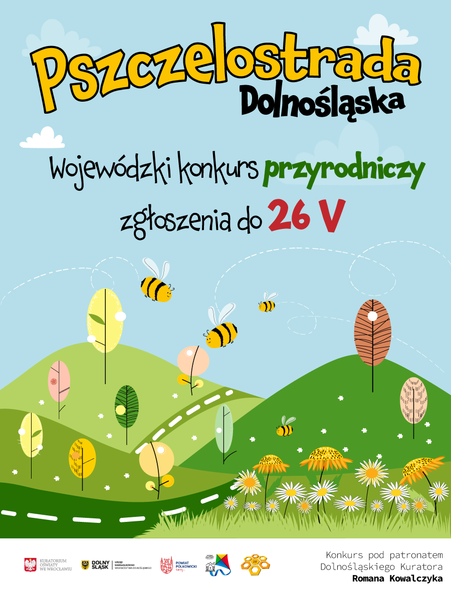 plakat informujący o konkursie o pszczołach