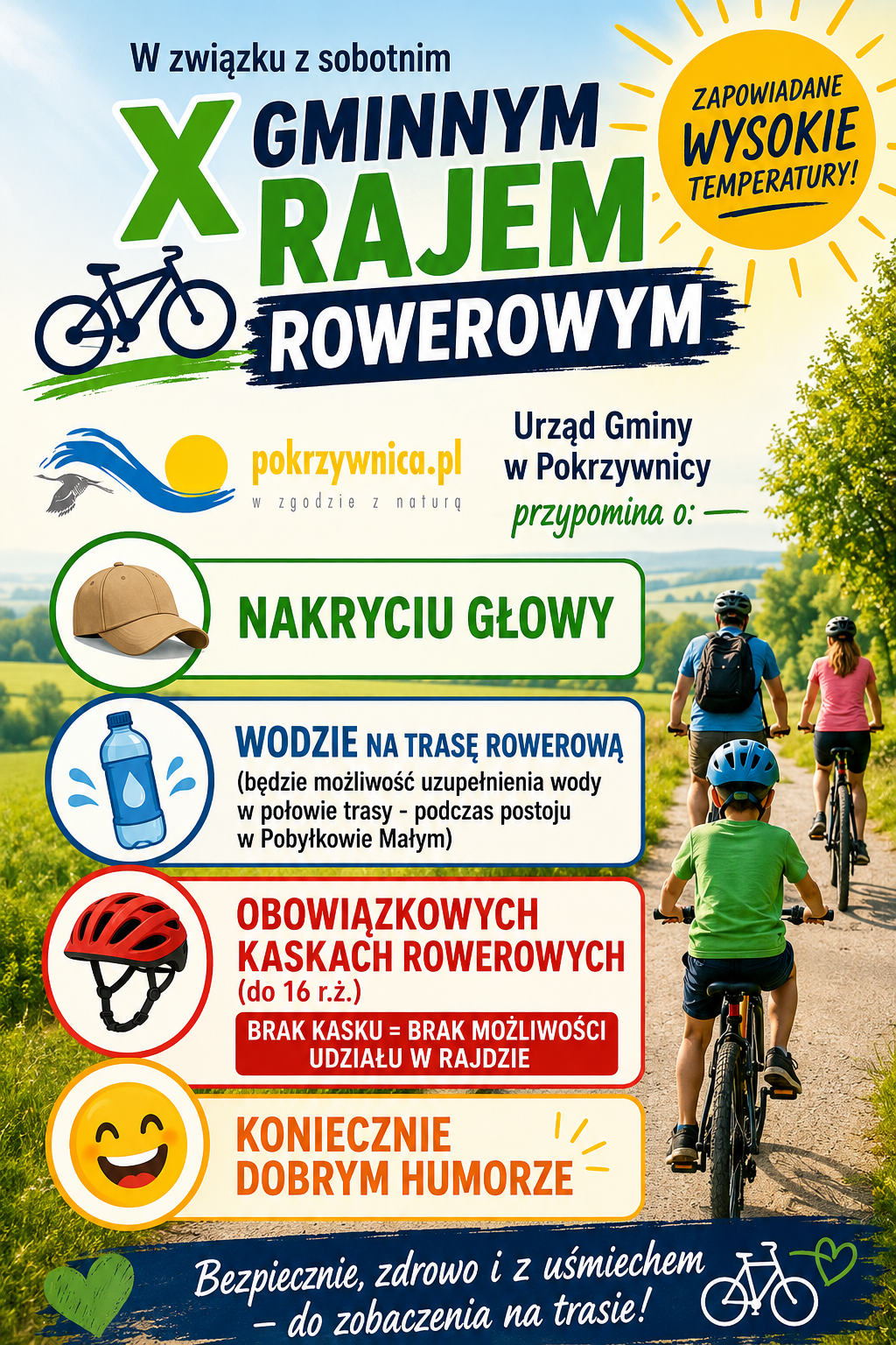 RAJD ROWEROWY - INFOTMACJA DOT. WYSOKIEJ TEMPERATURY