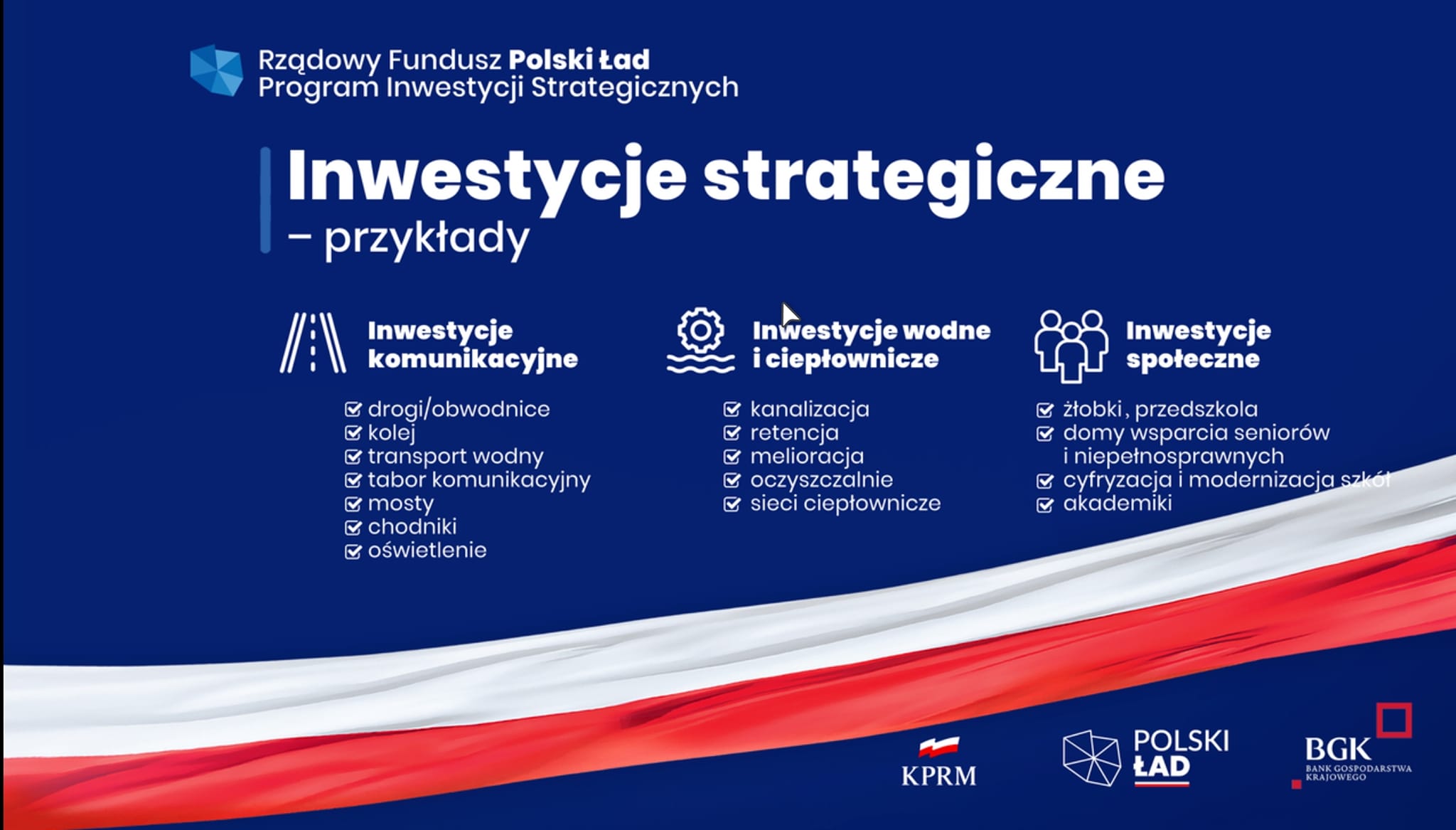 zdjęcie przedstawia tablicę informacyjną programu Polski Ład