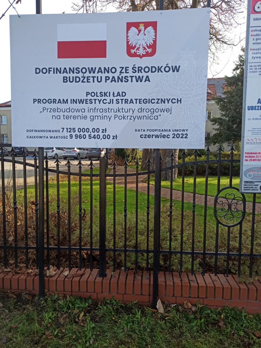 Przebudowa infrastruktury drogowej na terenie gminy Pokrzywnica