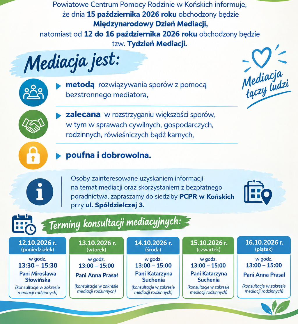 plakat - Międzynarodowy Dzień Mediacji