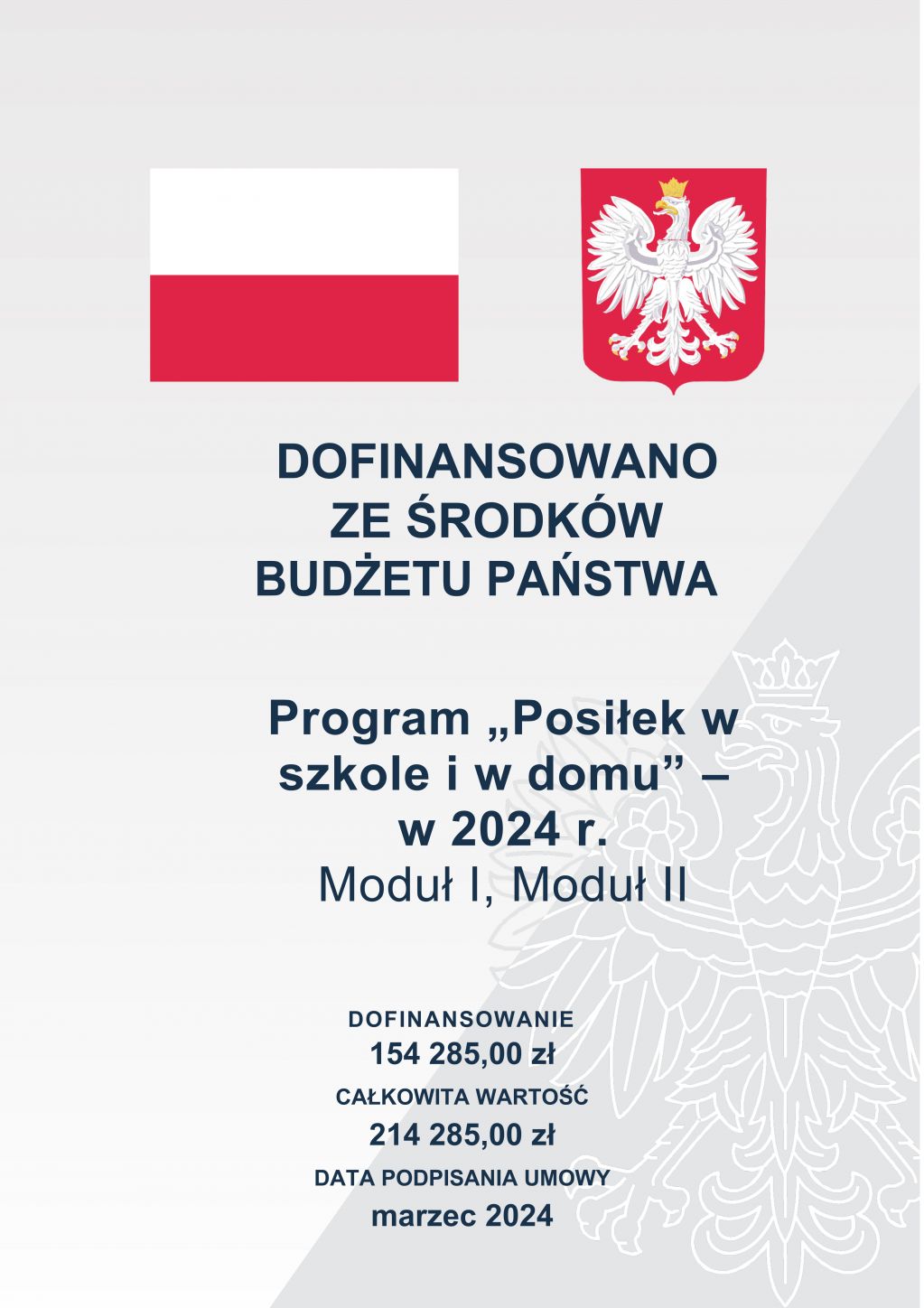 DOFINANSOWANO ZE ŚRODKÓW BUDŻETU PAŃSTWA