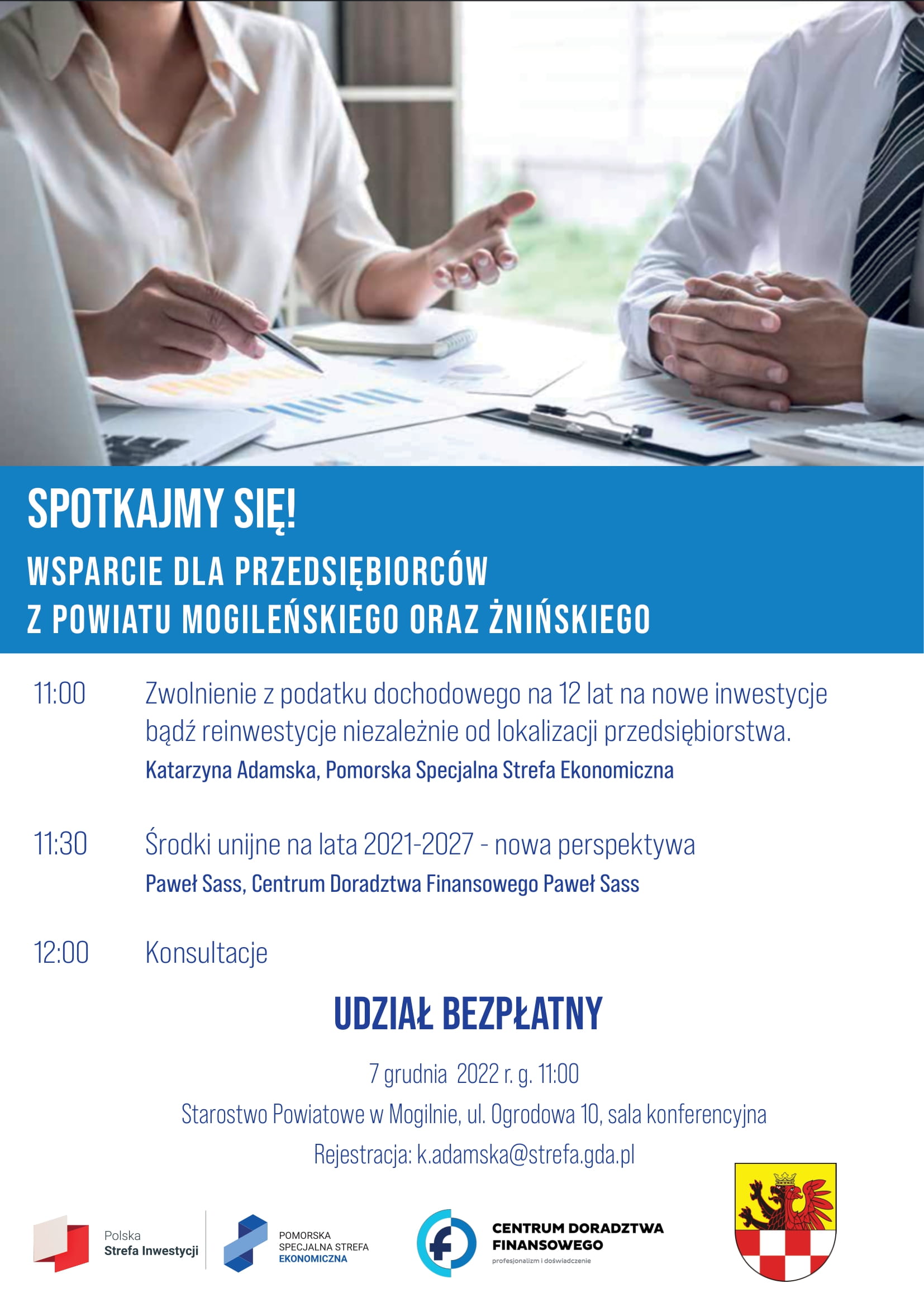 Spotkanie dla przedsiębiorców z powiatu mogileńskiego oraz żnińskiego
