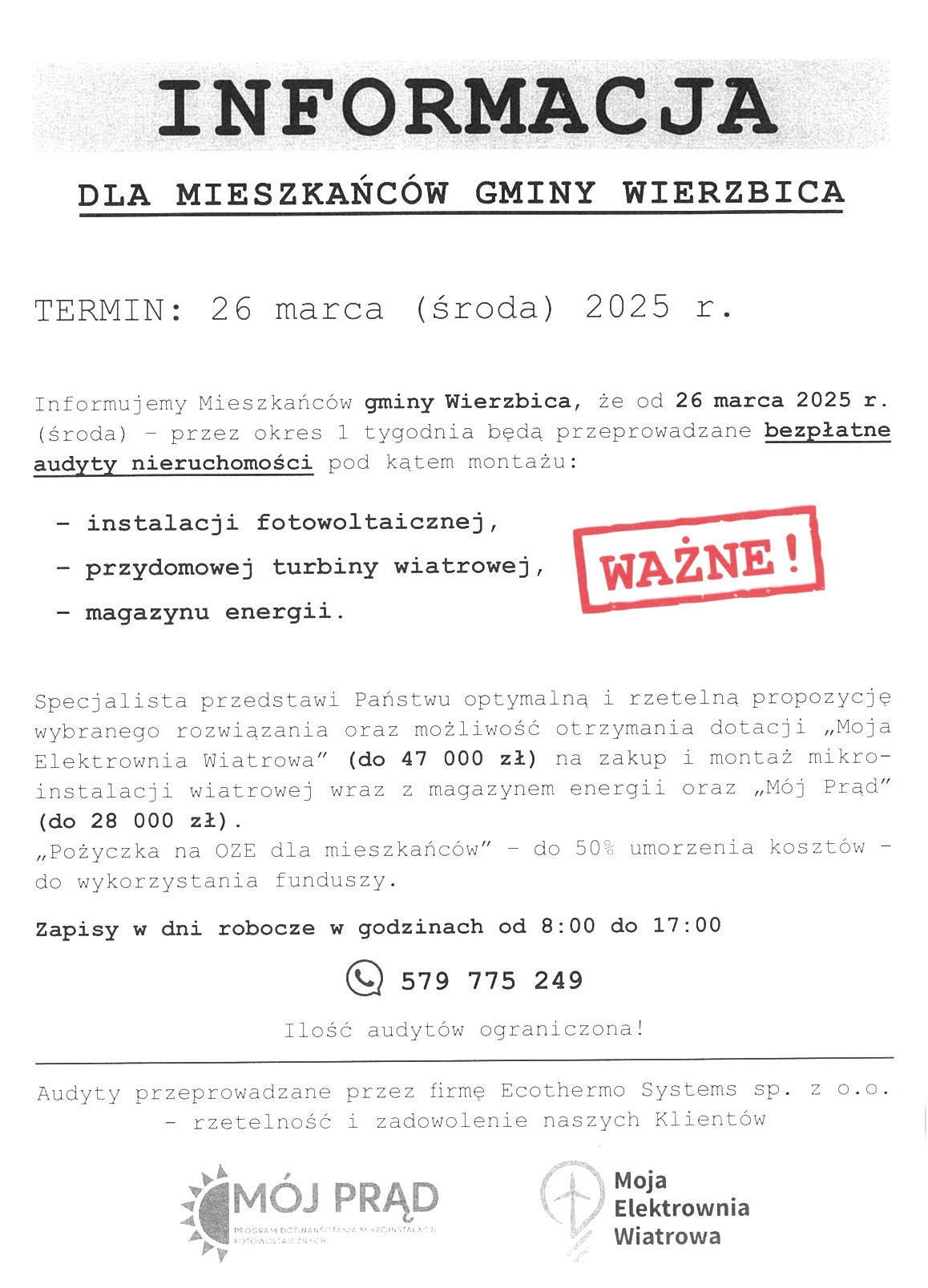 niewłaściwa informacja dla mieszkańców