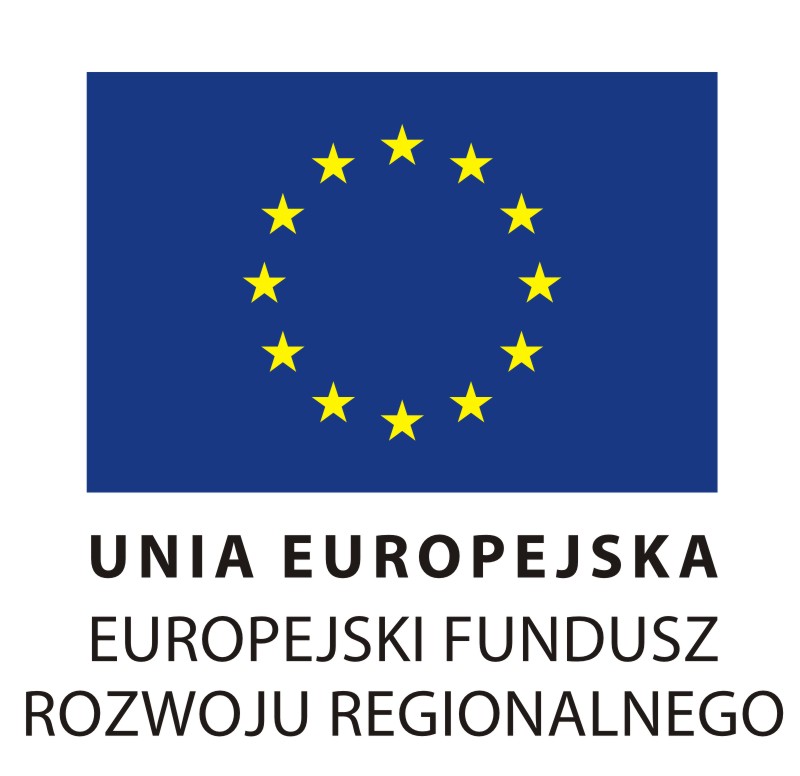 Grafika przedstawia flagę Unii Europejskiej oraz napis UNIA EUROPEJSKA EUROPEJSKI FUNDUSZ ROZWOJU REGIONALNEGO