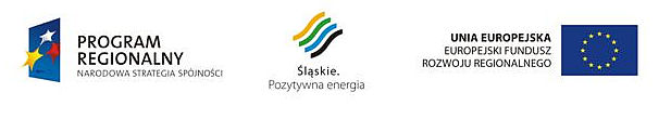 Logotypy Program Regionalny Narodowa Strategia Spójności, Śląskie. Pozytywna Energia, Unia Europejska Europejski Fundusz Rozwoju Regionalnego