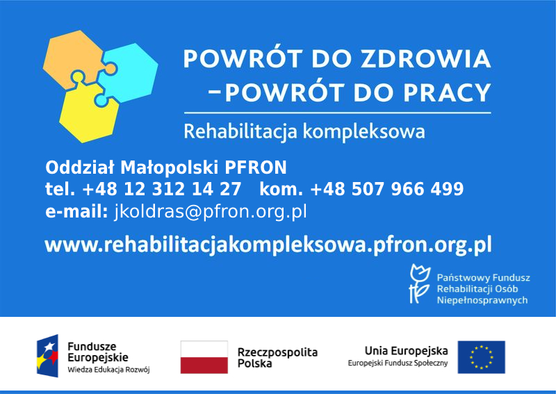 Informacje kontaktowe do Oddziału PFRON Małopolska