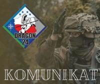 Grafika z żołnierzem i napis "KOMUNIKAT DRAGON 24"