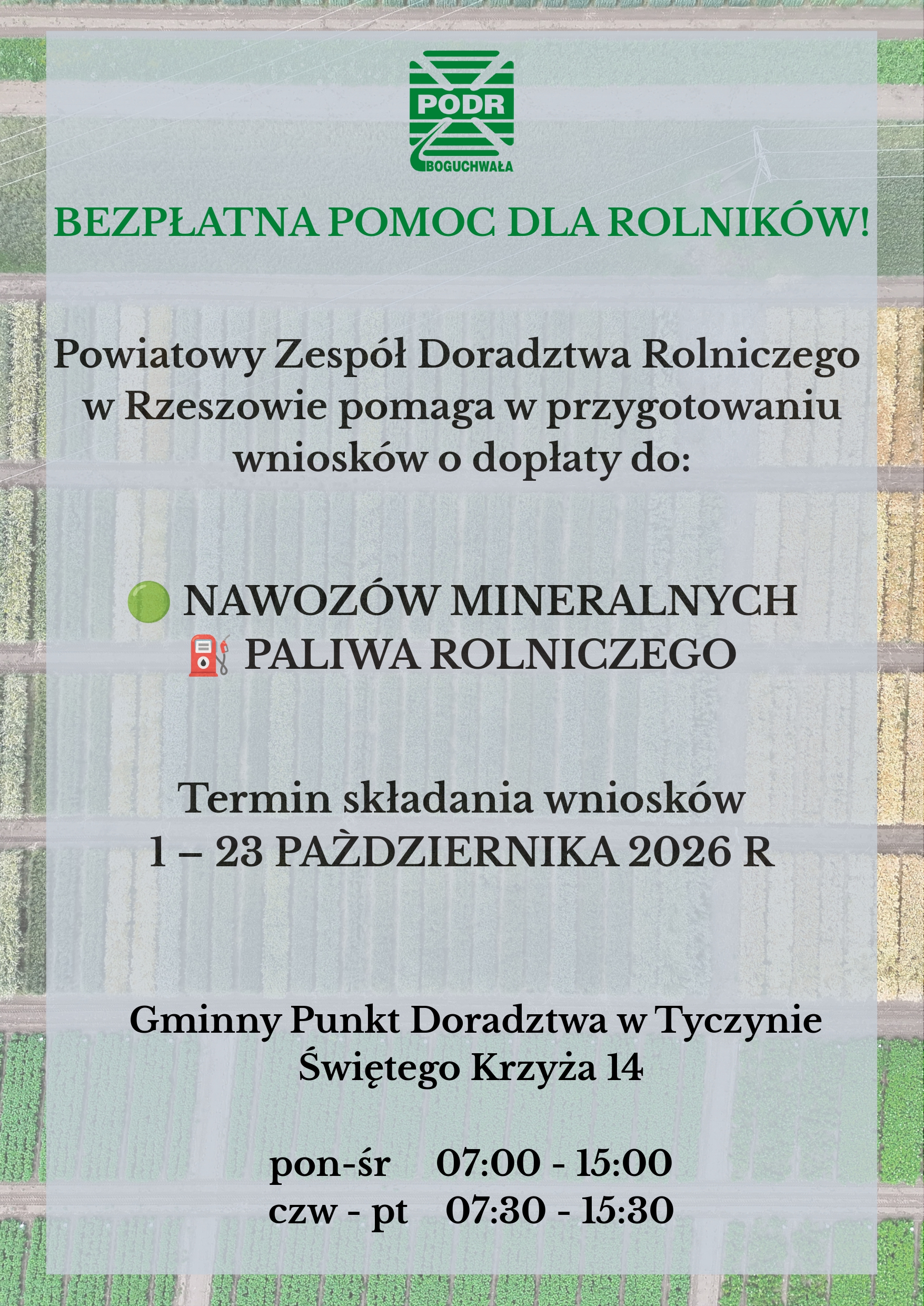 Bezpłatna pomoc dla rolników
