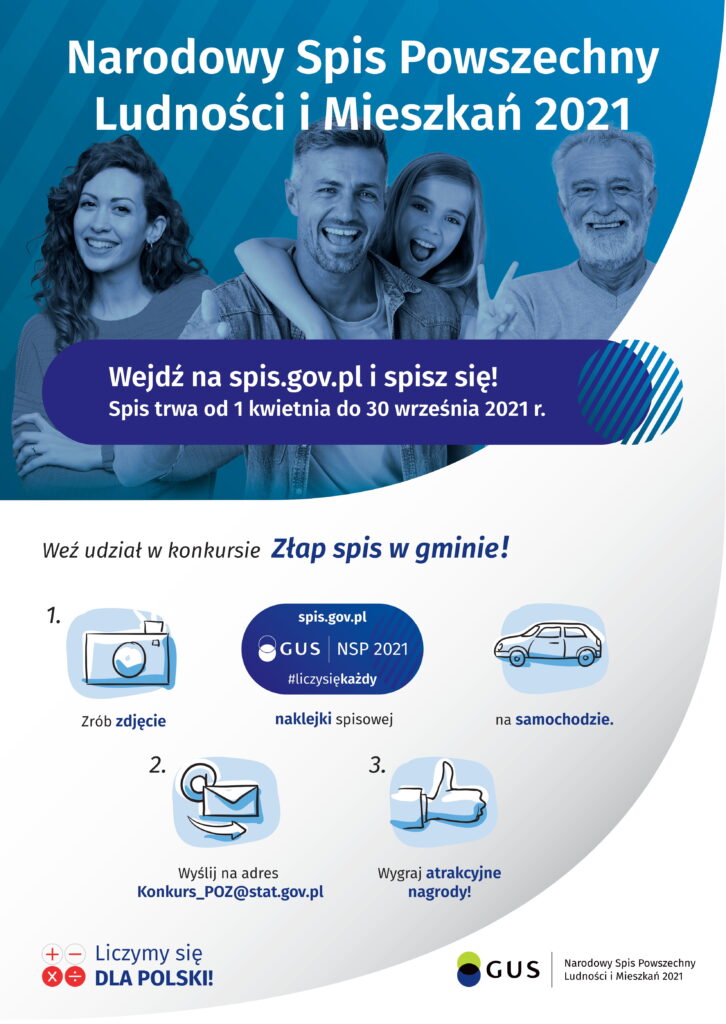 Plakat konkursu "Złap spis w gminie"