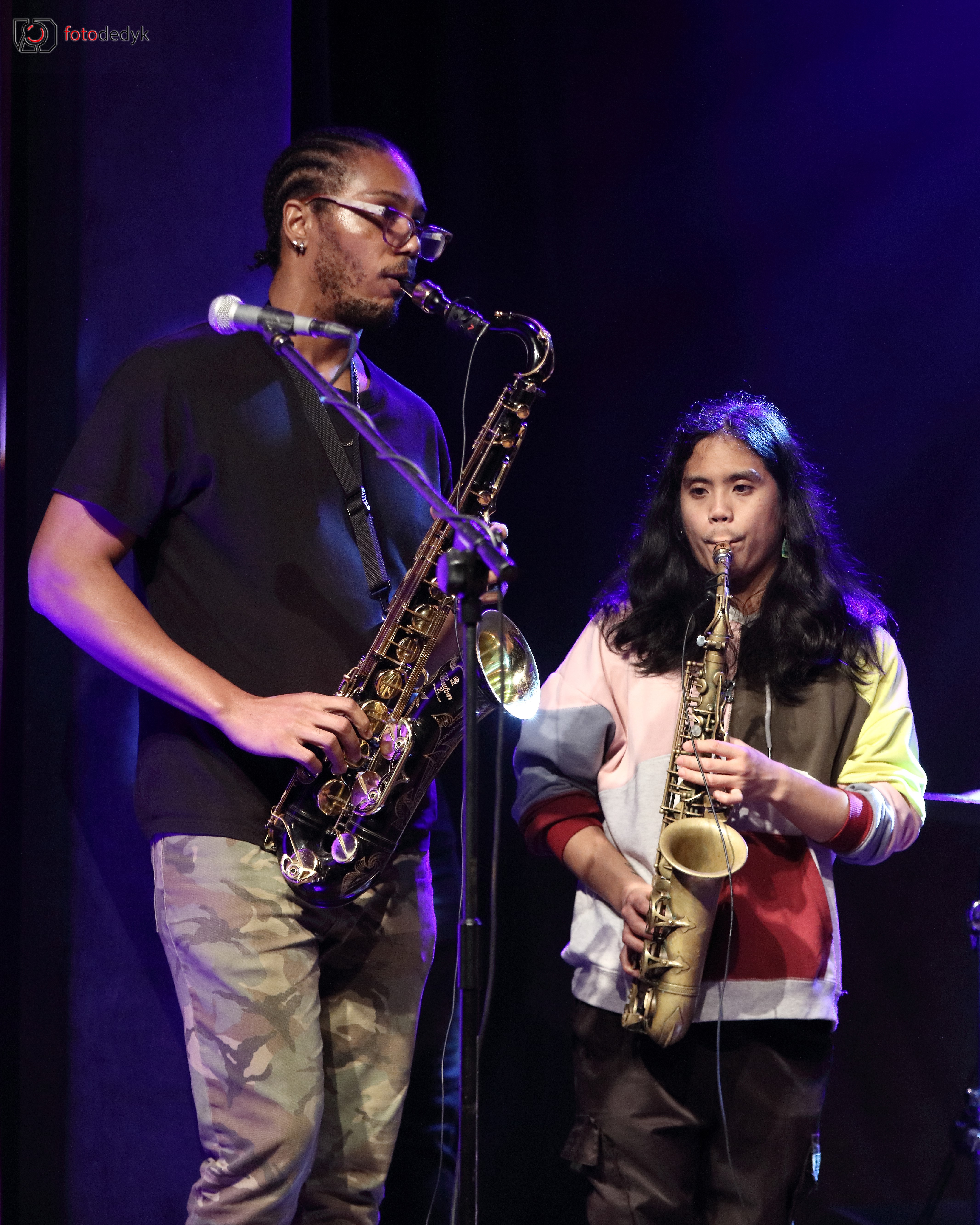 Gwiazdą tegorocznego Jazzobrania była amerykańska grupa Ghost Note – na zdjęciu saksofoniści Sylvester Onyejiaka i Jonathan Mones