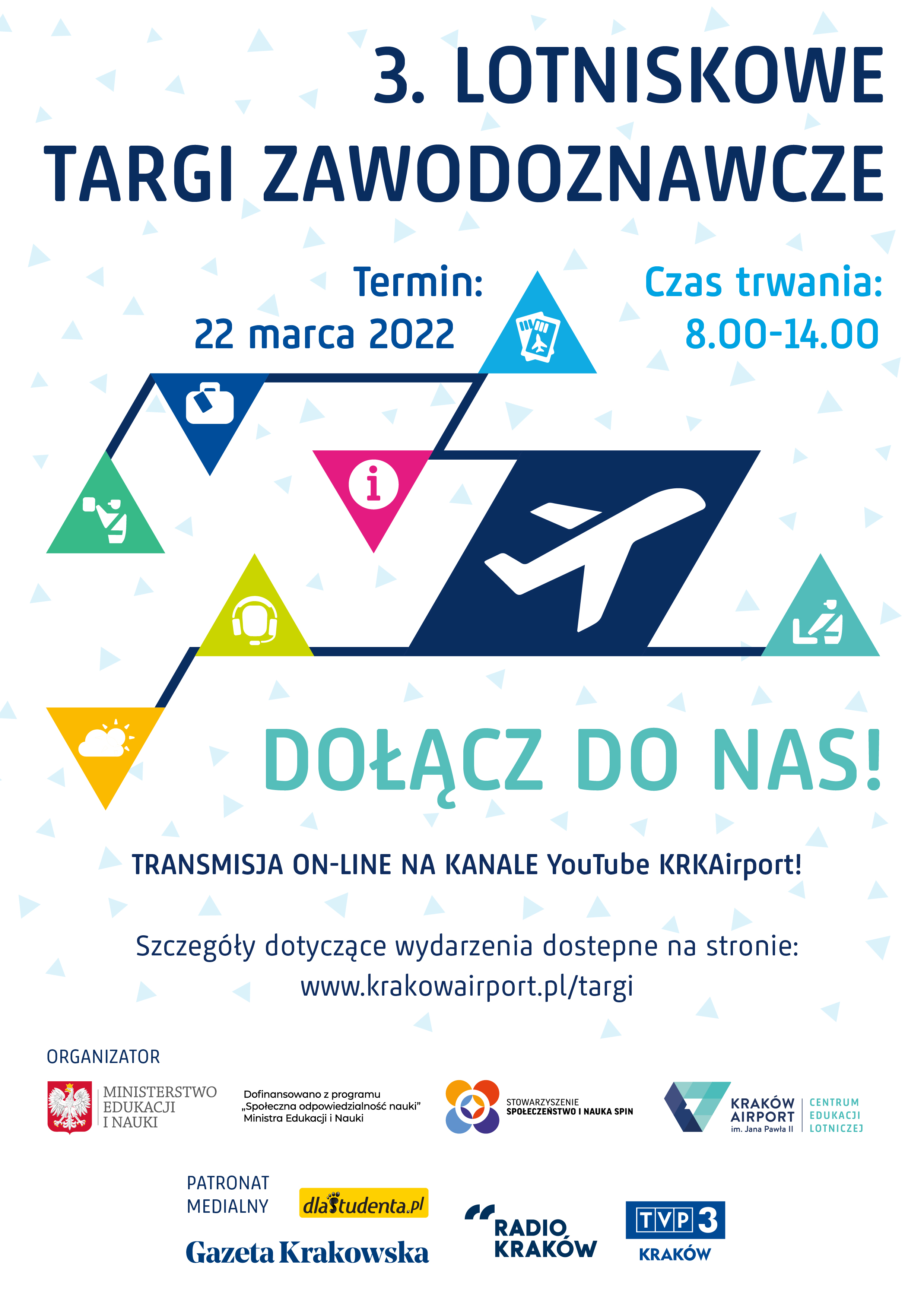 plakat informacyjny 3 edycji Lotniskowych Targów Zawodoznawczych
