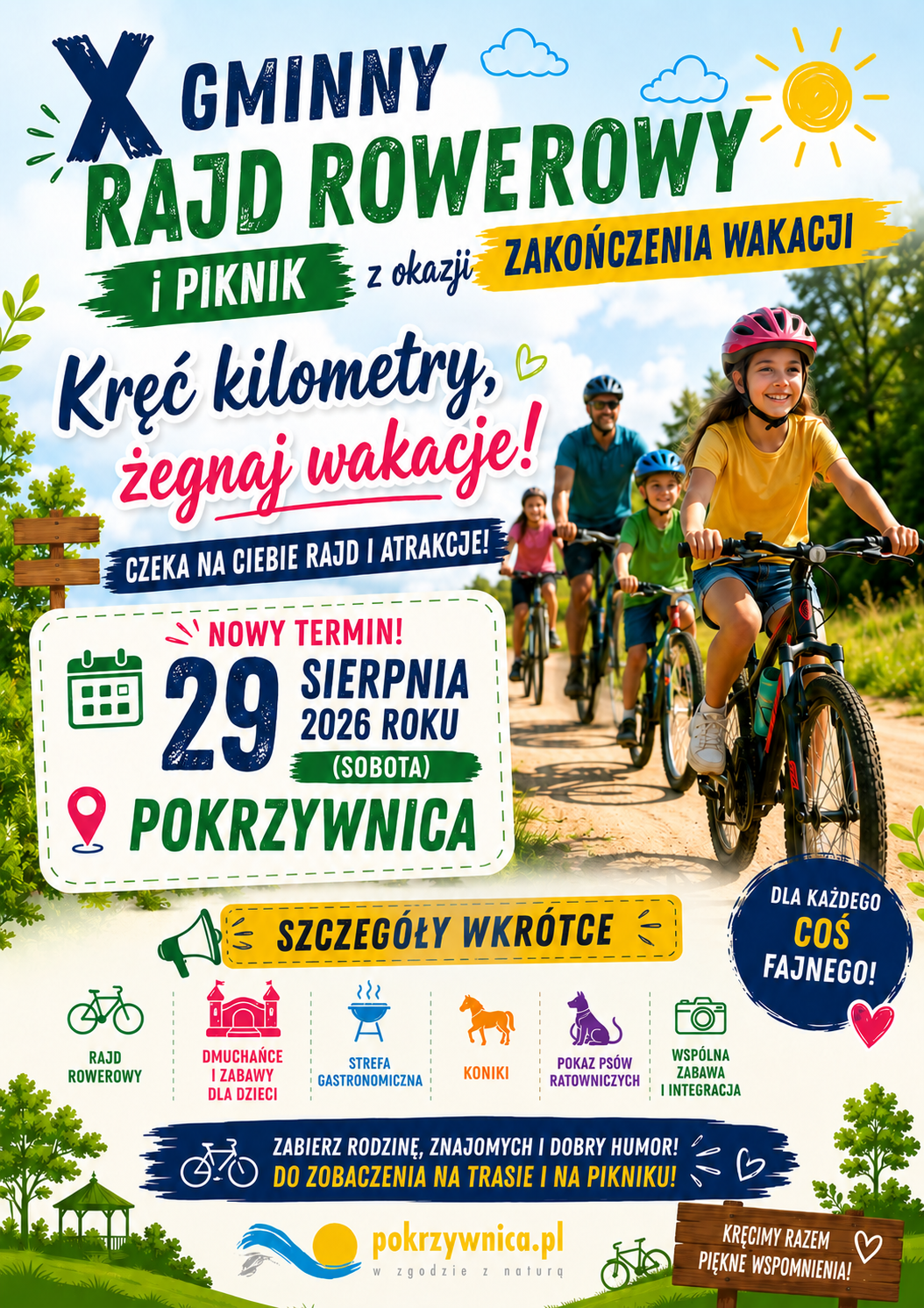Nowy termin Rajdu Rowerowego - 29 sierpnia 2026 r.