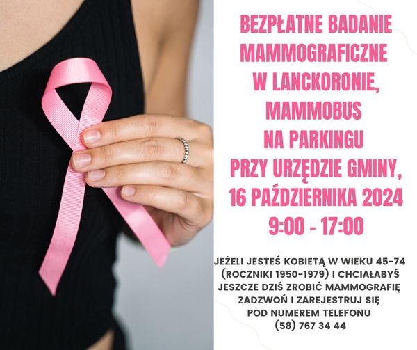 plakat bezpłatne badanie mammograficzne