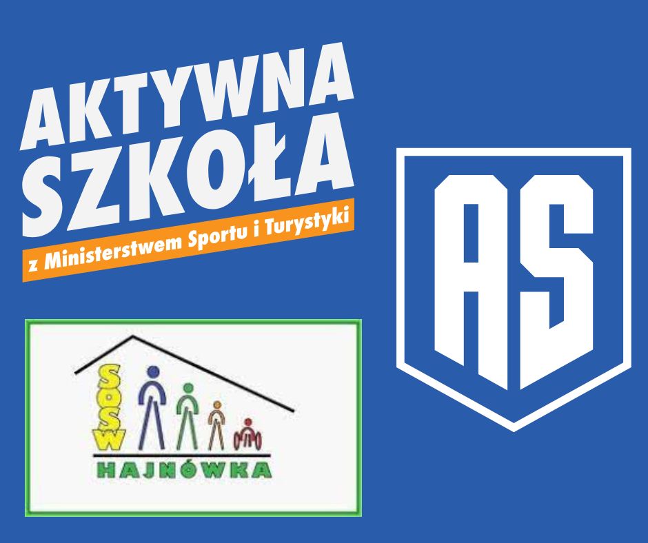 Obrazek zawierajacy logo SOSW w Hajnówce oraz logo programu AKTYWNA SZKOŁA