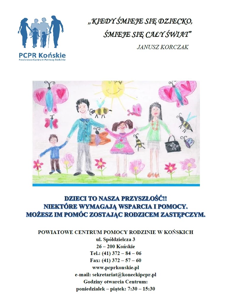 Plakat PCPR w Końskich 