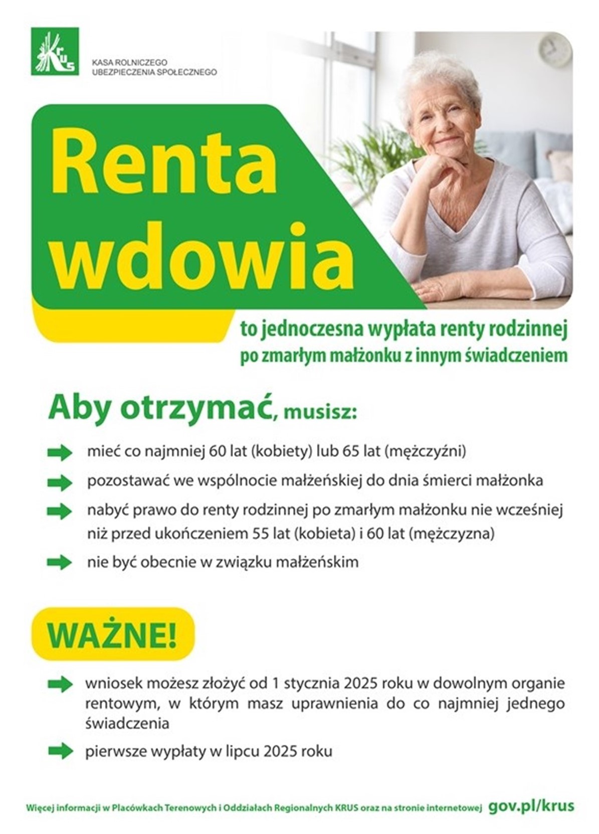 Plakat informacyjny Renta Wdowia