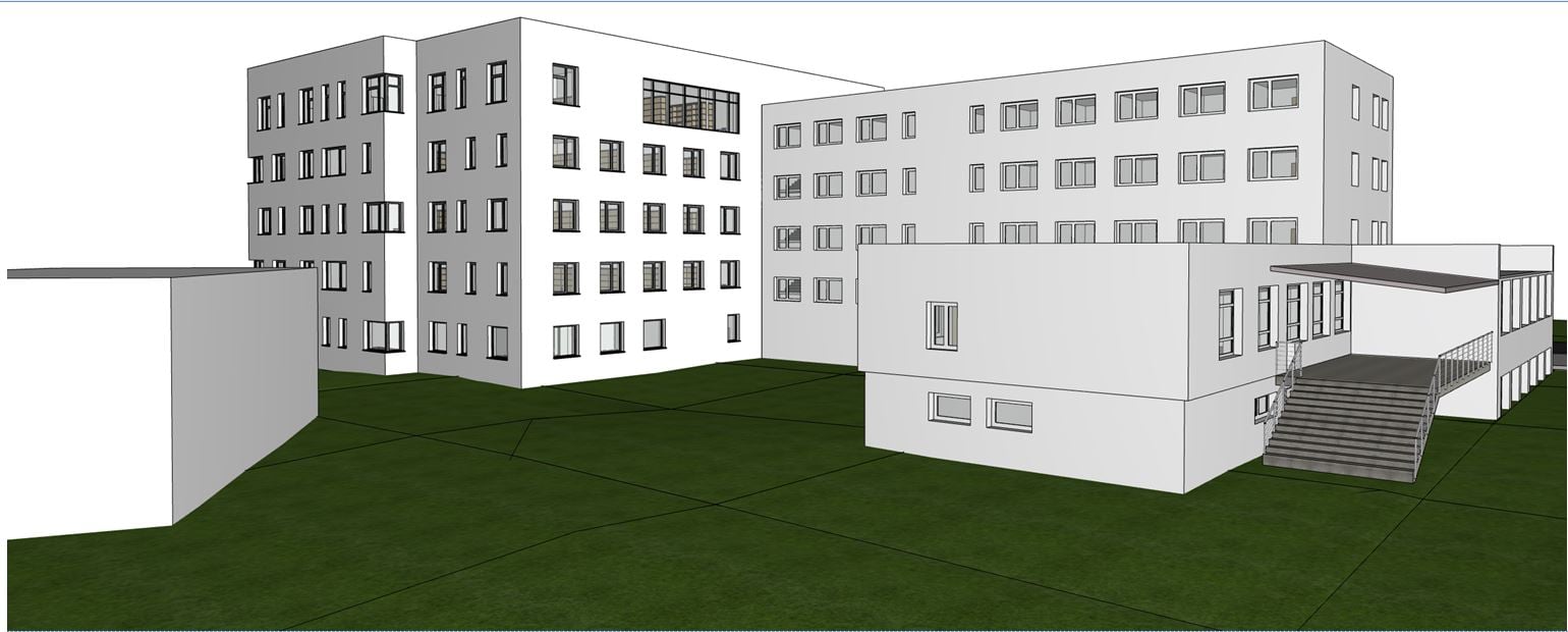 Projekt rozbudowy starostwa przy ul. Borsuczej 2 - wizualizacja

