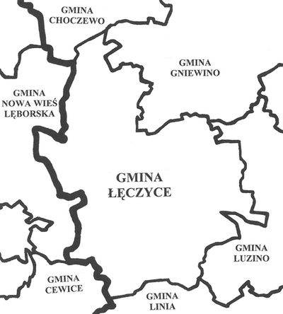 Mapa ukazująca granice Gminy