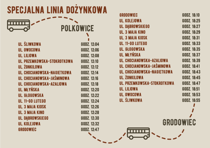 Rozkład jazdy autobusów na Dożynki Powiatu Polkowickiego
