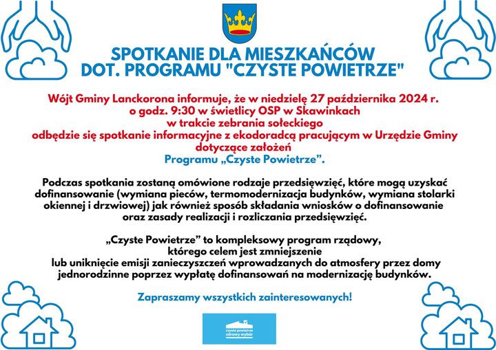 Plakat Spotkanie dot. Czystego Powietrza