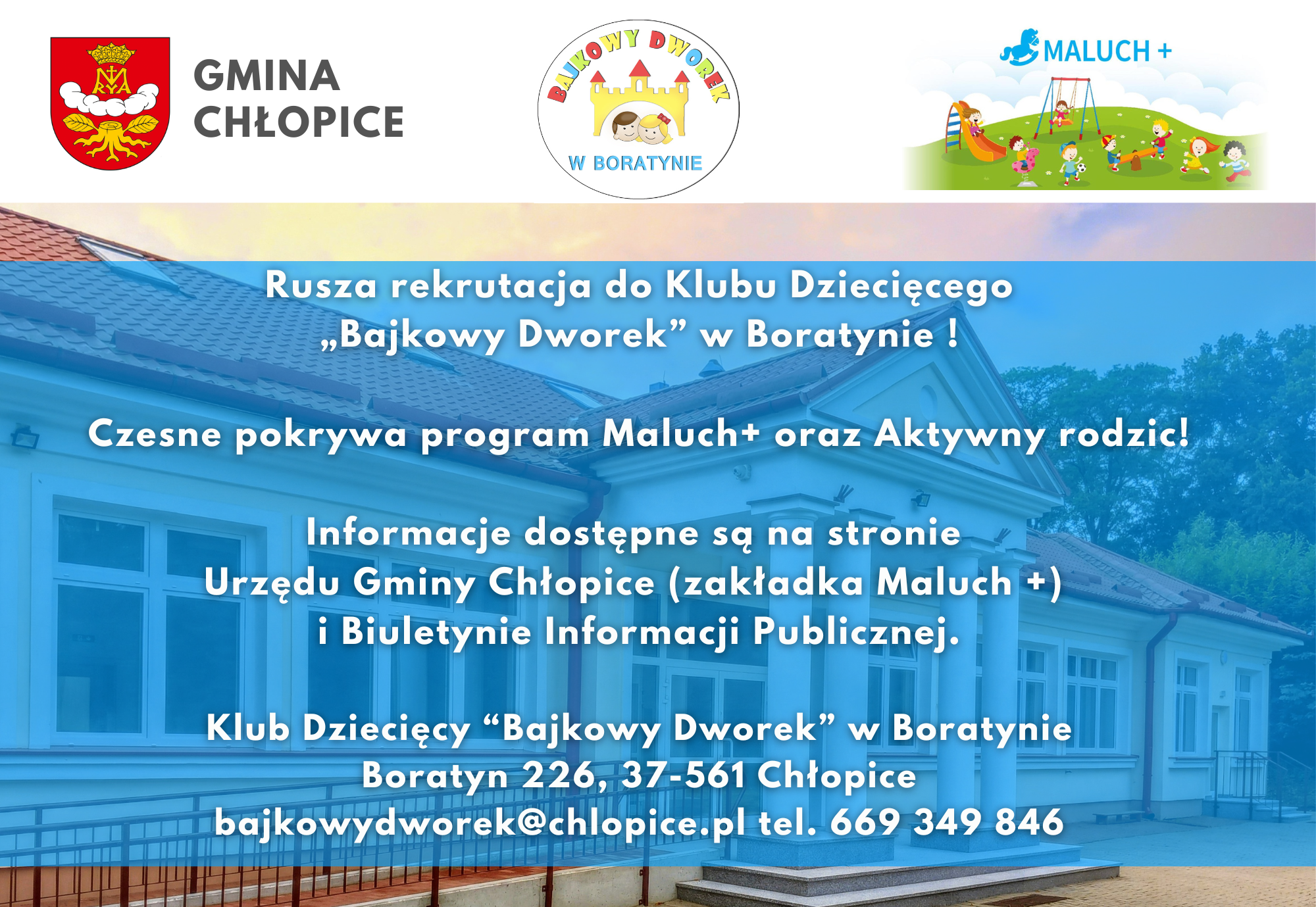 Rekrutacja dzieci do Bajkowego Dworku w Boratynie